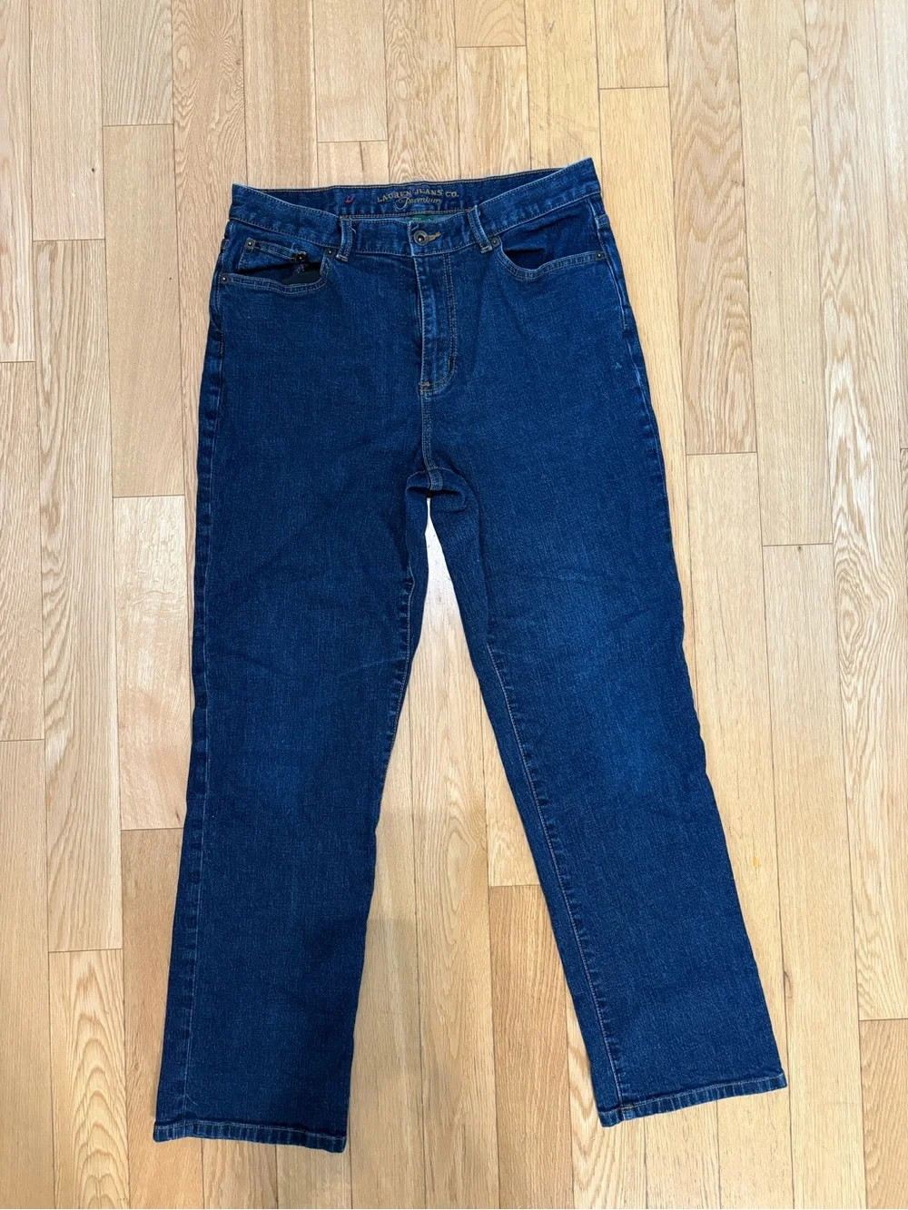 Lauren Ralph Lauren Straight Leg Jeans Sz 8 Premium Dark Indigo Core Minimalist